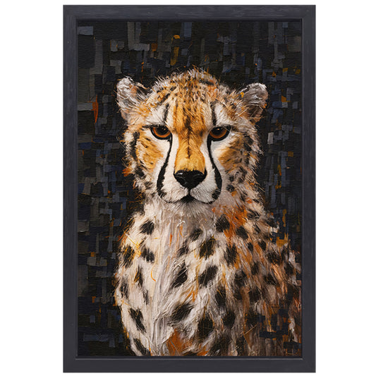 Moderne Kunst Cheetah met Intense Blik canvas met baklijst