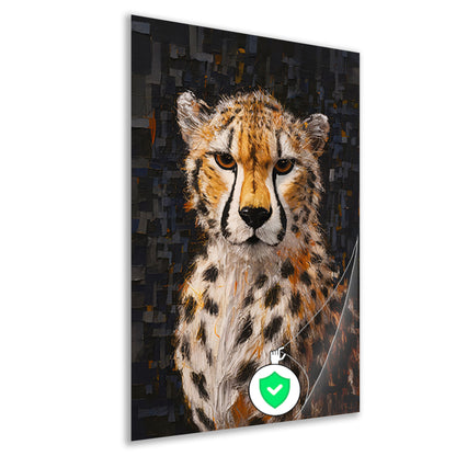 Moderne Kunst Cheetah met Intense Blik poster