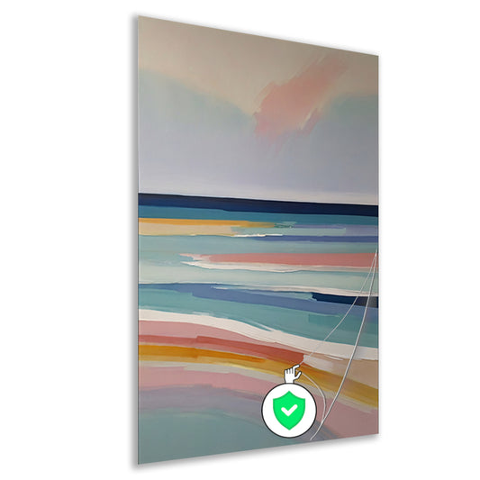 Abstracte Horizontale Strepen in Pastelkleuren poster