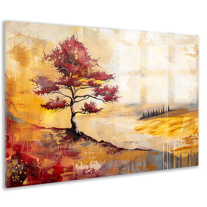 Surrealistische kleurrijke boom in zomers landschap acrylglas