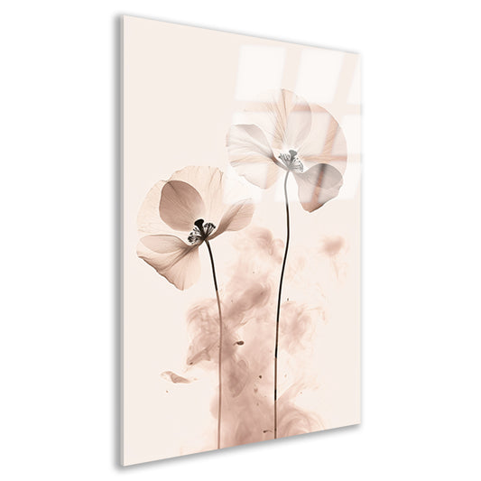 Elegante Sepia Bloemenillustratie voor Interieur acrylglas