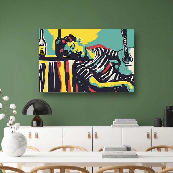 Muzikant in kleurrijke abstracte stijl acrylglas