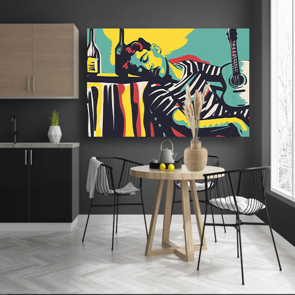 Muzikant in kleurrijke abstracte stijl acrylglas