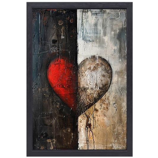 Abstract  van een gebroken hart canvas met baklijst