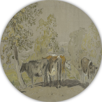 Landschap met vee - Anton Mauve forex muurcirkel