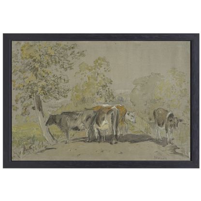 Landschap met vee - Anton Mauve canvas met baklijst