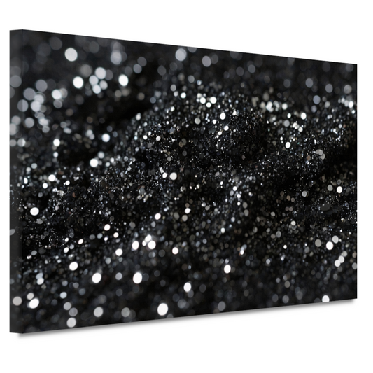 Zwart Zilveren Glitter Textuur Abstract canvas