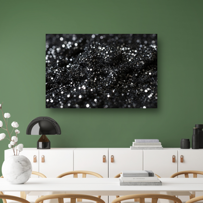 Zwart Zilveren Glitter Textuur Abstract canvas