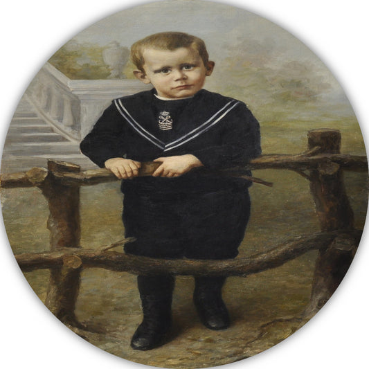 Portret van een kleine jongen - Piet Mondriaan aluminium muurcirkel