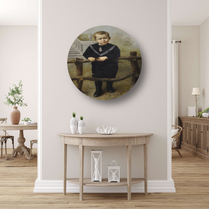Portret van een kleine jongen - Piet Mondriaan aluminium muurcirkel