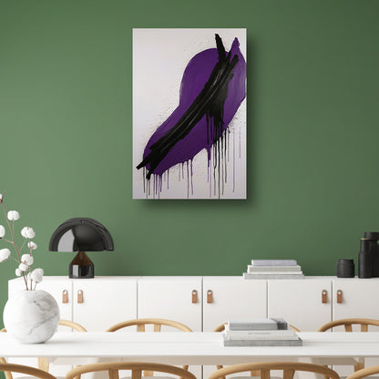 Dynamisch Abstract in Paars en Zwart canvas