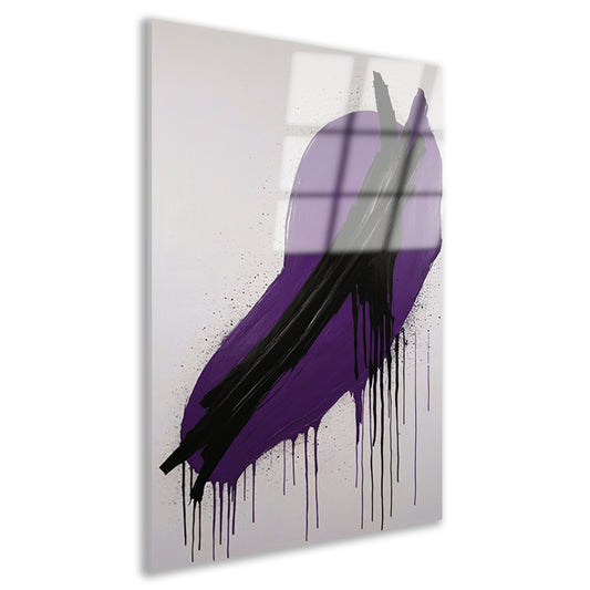 Dynamisch Abstract in Paars en Zwart acrylglas