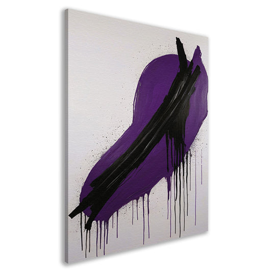 Dynamisch Abstract in Paars en Zwart canvas