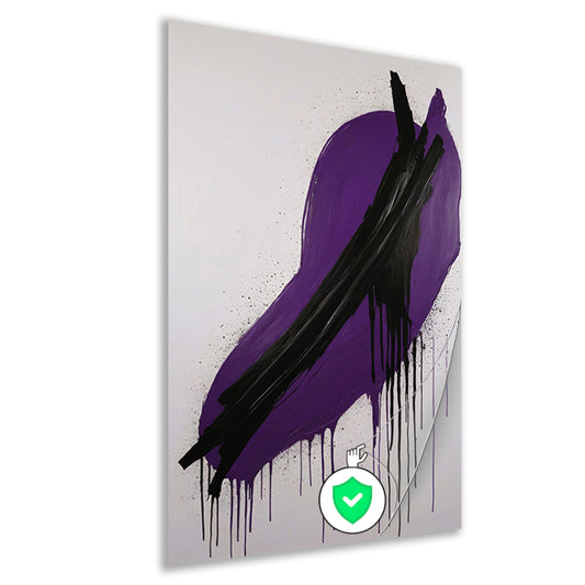 Dynamisch Abstract in Paars en Zwart poster