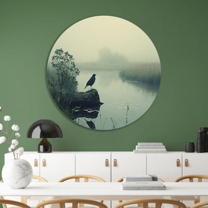 Klassiek vogel aan de rivier forex muurcirkel