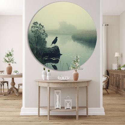 Klassiek vogel aan de rivier forex muurcirkel