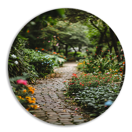 Betoverend Tuinpad met Bloemenpracht forex muurcirkel