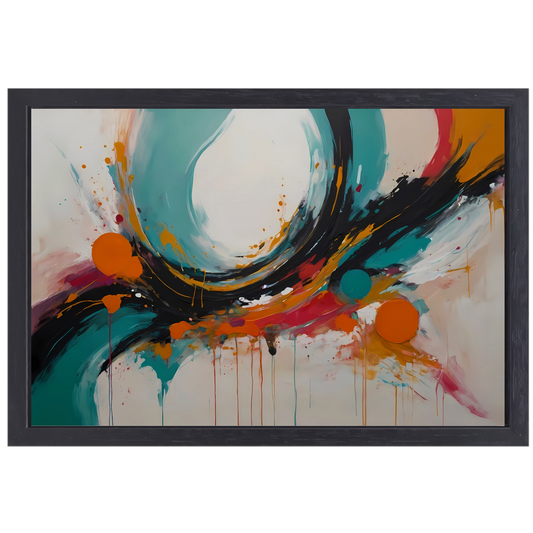 Abstracte Dans van Vorm en Kleur canvas met baklijst