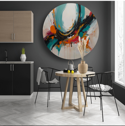 Abstracte Dans van Vorm en Kleur forex muurcirkel