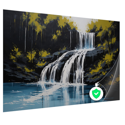 Abstracte Waterval in Monochroom met Kleuraccenten poster