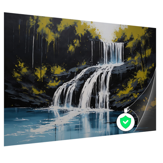 Abstracte Waterval in Monochroom met Kleuraccenten poster