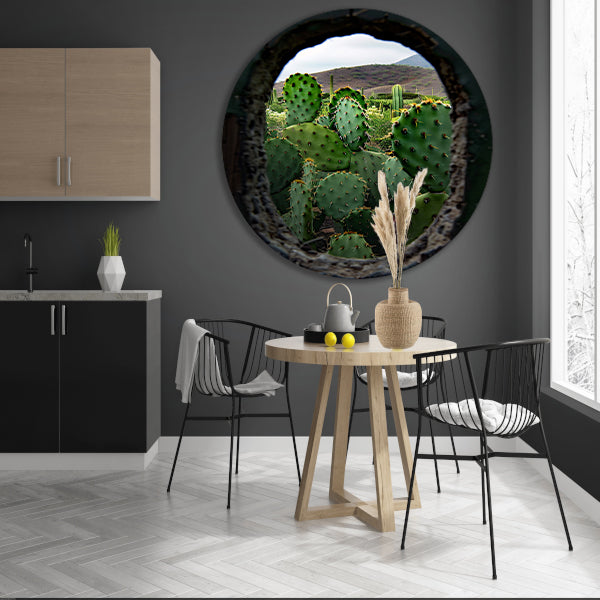 Cactussen door Houten Gat aluminium muurcirkel