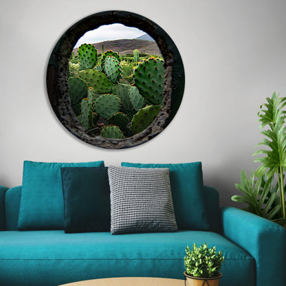 Cactussen door Houten Gat aluminium muurcirkel
