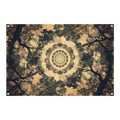 Bomenspiraal in caleidoscoop tuinposter