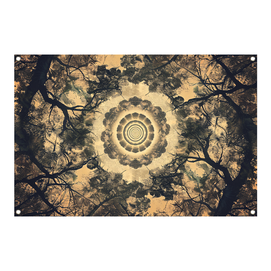 Bomenspiraal in caleidoscoop tuinposter