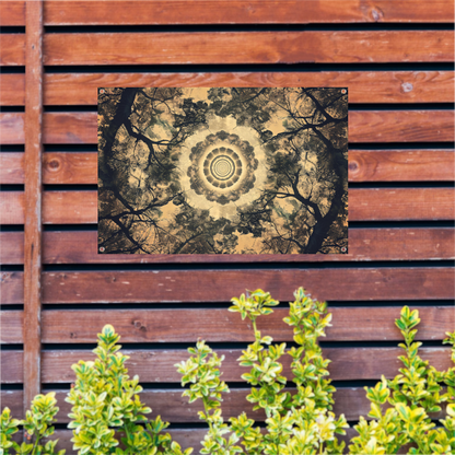 Bomenspiraal in caleidoscoop tuinposter