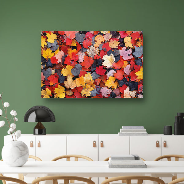Herfstkleurenpracht op de grond canvas