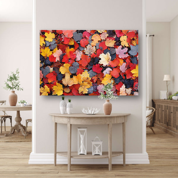 Herfstkleurenpracht op de grond canvas