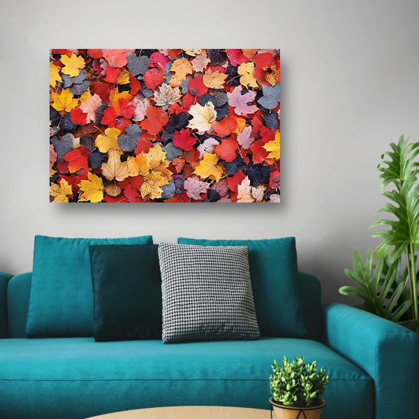 Herfstkleurenpracht op de grond canvas
