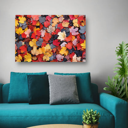 Herfstkleurenpracht op de grond canvas
