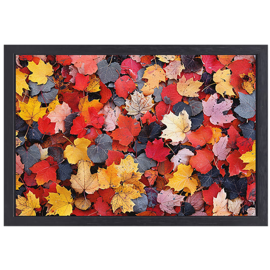 Herfstkleurenpracht op de grond canvas met baklijst