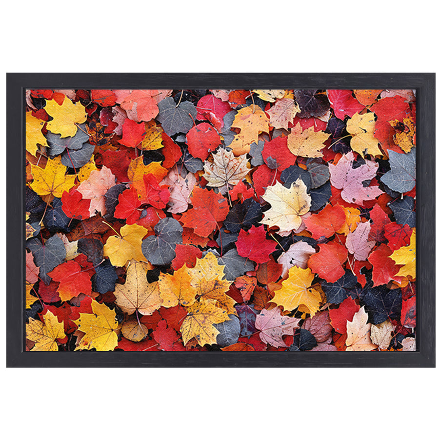 Herfstkleurenpracht op de grond canvas met baklijst