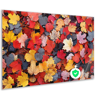 Herfstkleurenpracht op de grond poster