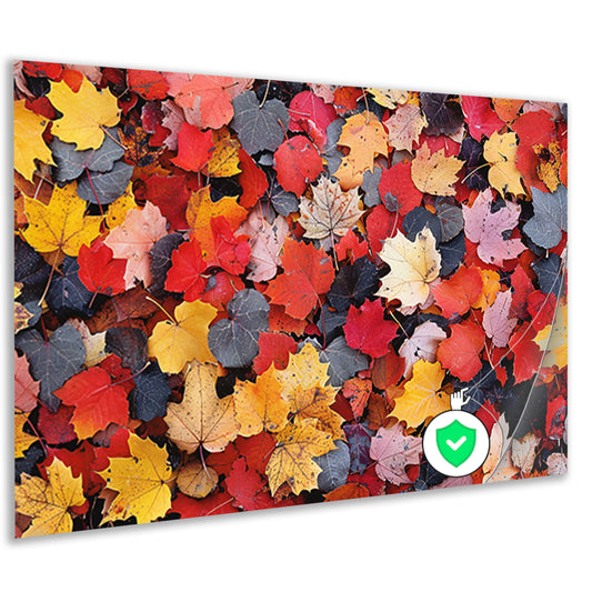 Herfstkleurenpracht op de grond poster