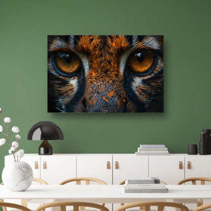 Diepe Ogen Verlicht door Mystieke Kleuren canvas met baklijst