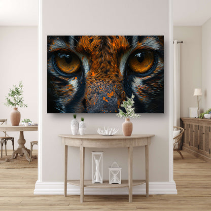Diepe Ogen Verlicht door Mystieke Kleuren canvas met baklijst