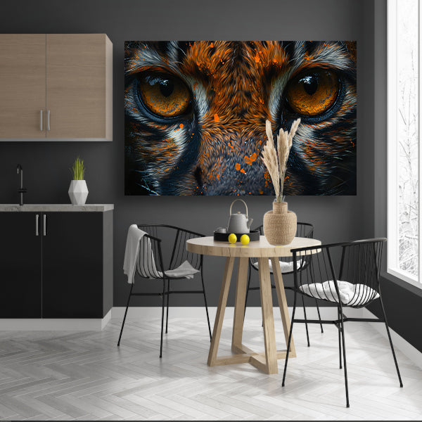 Diepe Ogen Verlicht door Mystieke Kleuren canvas met baklijst