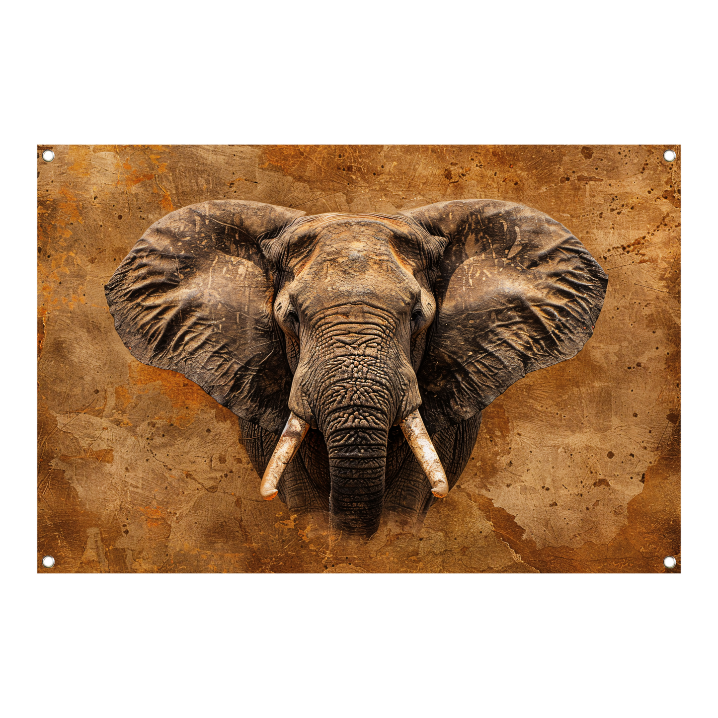 Indrukwekkend portret van een Afrikaanse olifant tuinposter