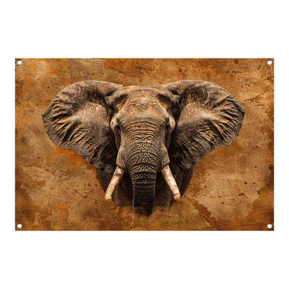 Indrukwekkend portret van een Afrikaanse olifant tuinposter
