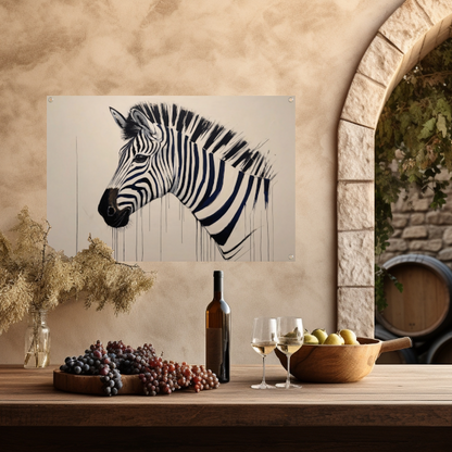 Abstract Zebra Portret in Monochrome Tinten tuinposter