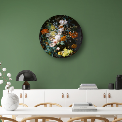 Vaas met bloemen - Margaretha Haverman aluminium muurcirkel