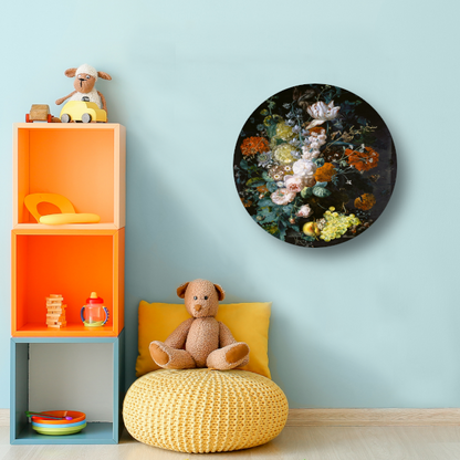 Vaas met bloemen - Margaretha Haverman aluminium muurcirkel