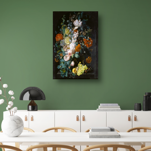 Vaas met bloemen - Margaretha Haverman canvas met baklijst