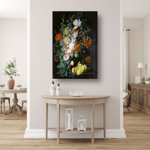 Vaas met bloemen - Margaretha Haverman canvas met baklijst
