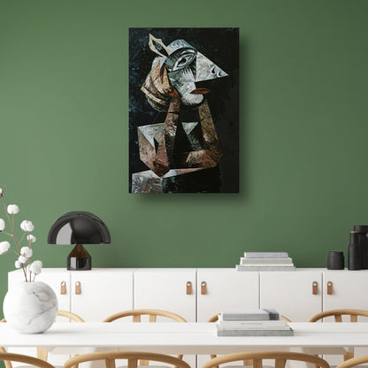 Kubistisch portret van een vrouw acrylglas
