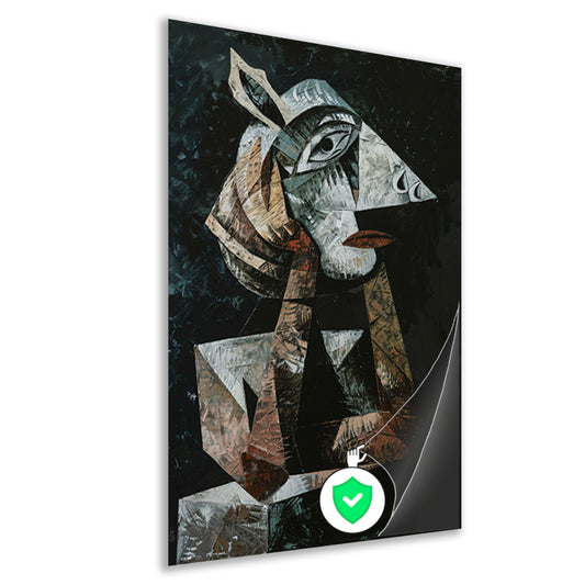 Kubistisch portret van een vrouw poster